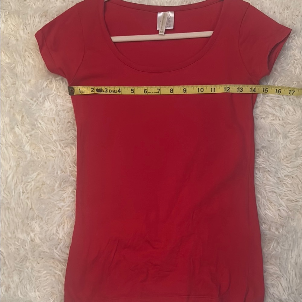 Bright Red Fitted Short Sleeve Tee